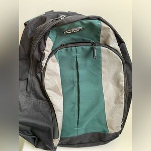 Sports Plus back pack (school, hiking, or travel), Green and Black, 18”X13”.